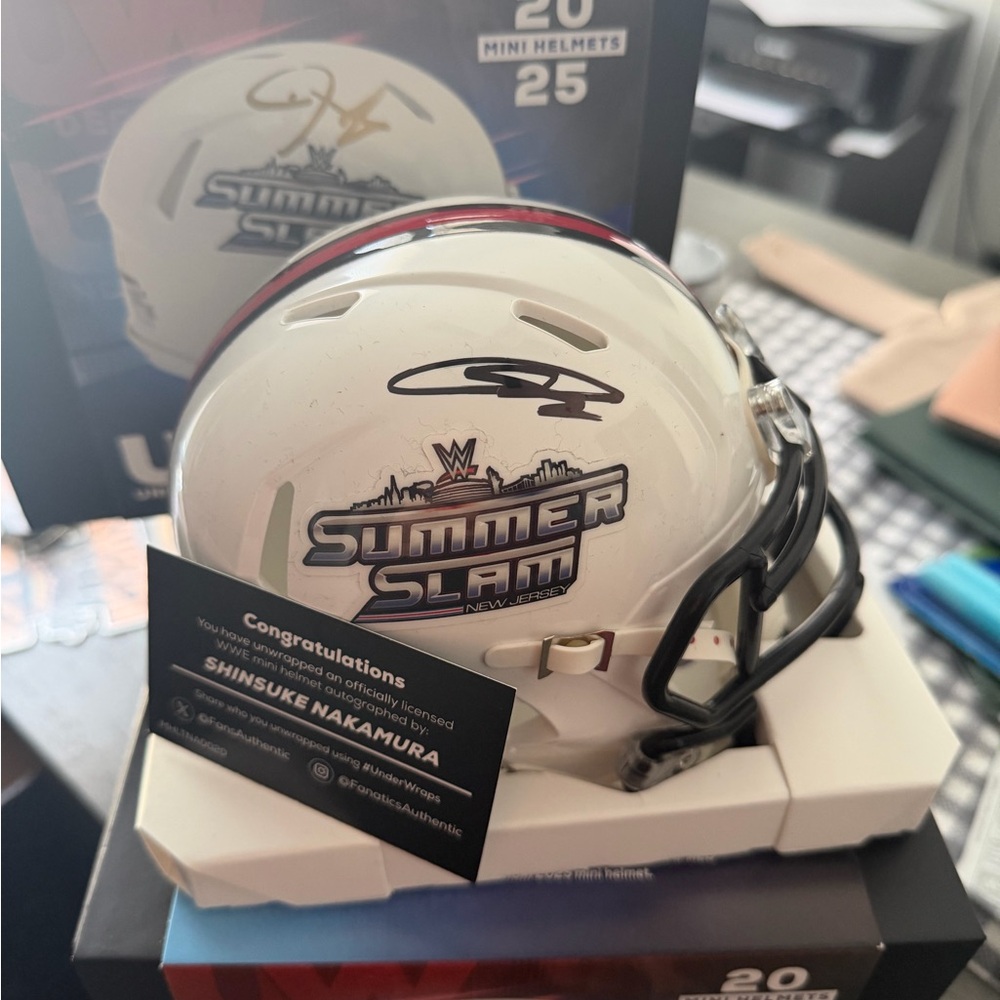 WWE 2025 Autographed SummerSlam Mini Helmet Shinsuke Nakamura